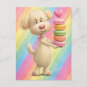 Poodle Valentinstagskarte – Hunde Liebe mit Macaro Postkarte