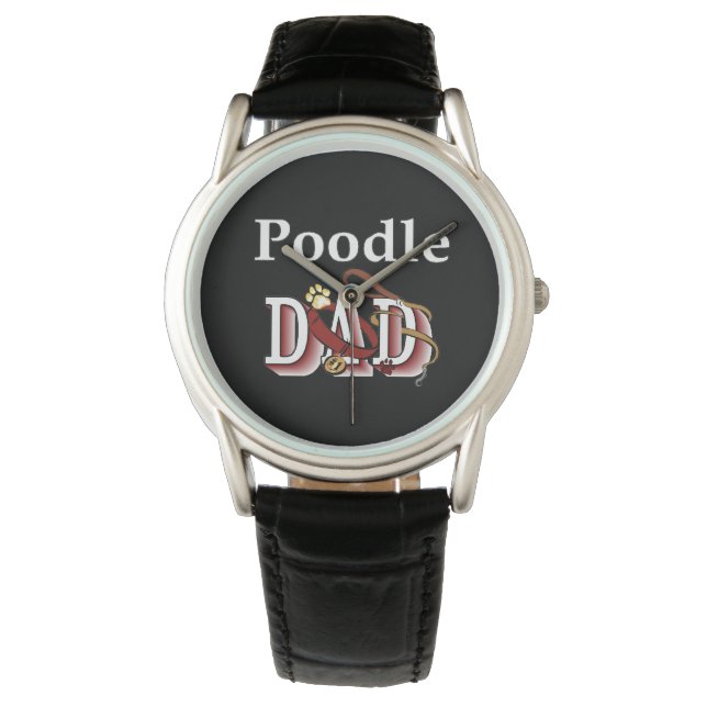 Poodle Vater Geschenke Armbanduhr (Vorderseite)