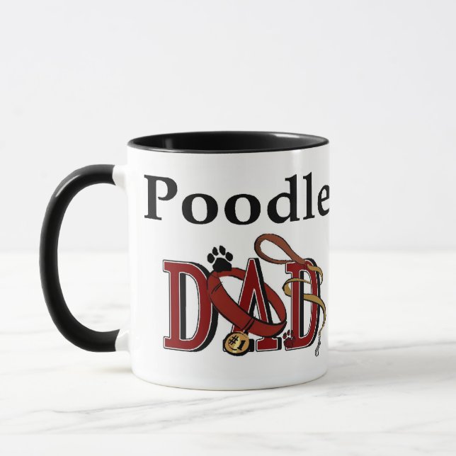 Poodle Vater Geschenke Tasse (Links)