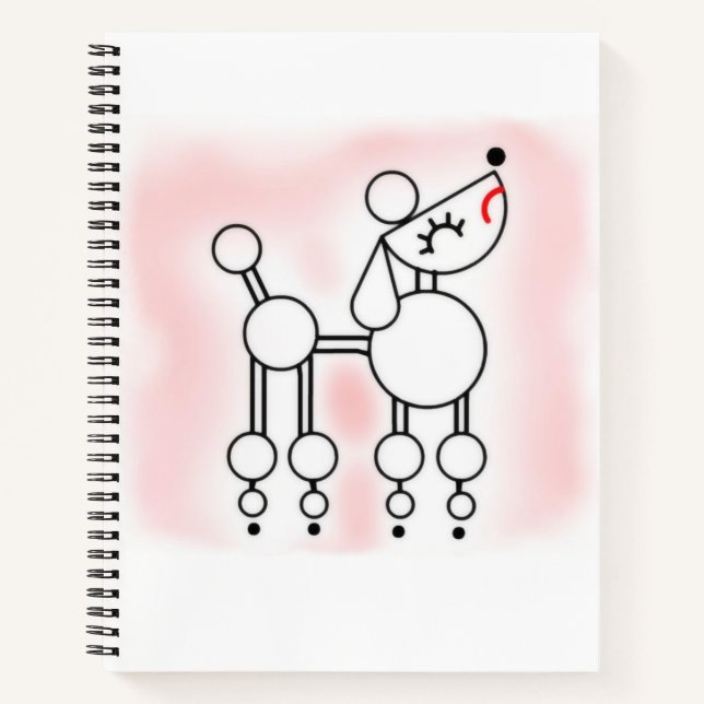 Poodle Vector Illustration, Poodle Spiral Notebook Notizbuch (Vorderseite)