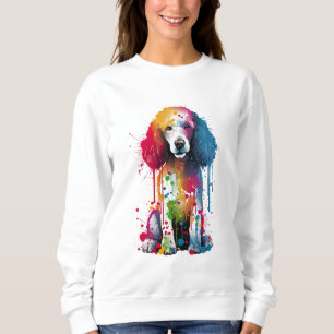 Poodle Vibranful und farbenfroh Sweatshirt
