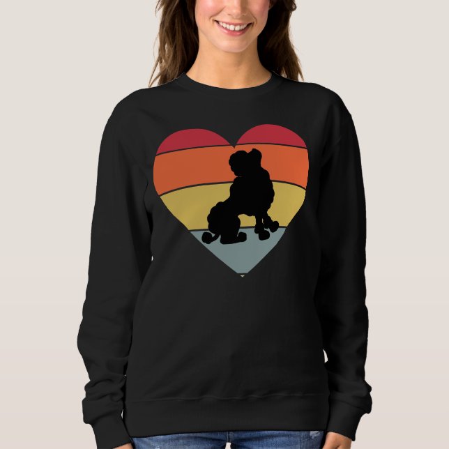 POODLE Vintages Retro-Liebe Herz Sweatshirt (Vorderseite)