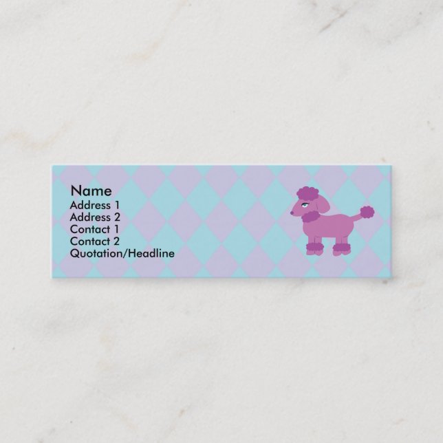 Poodle-Visitenkarten Mini Visitenkarte (Vorderseite)