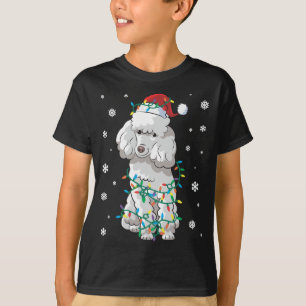 Poodle wackelt in Weihnachtslicht Hund T-Shirt