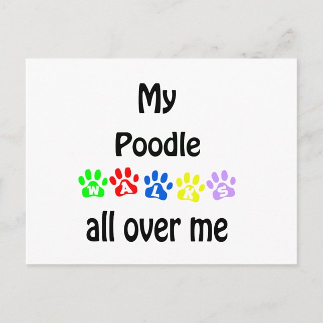 Poodle Walks Design Postkarte (Vorderseite)