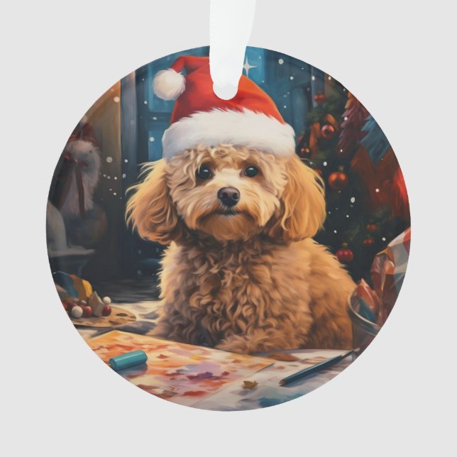 Poodle Weihnachten, Hundeschenk, Hundeschenkgesche Ornament (Vorderseite)