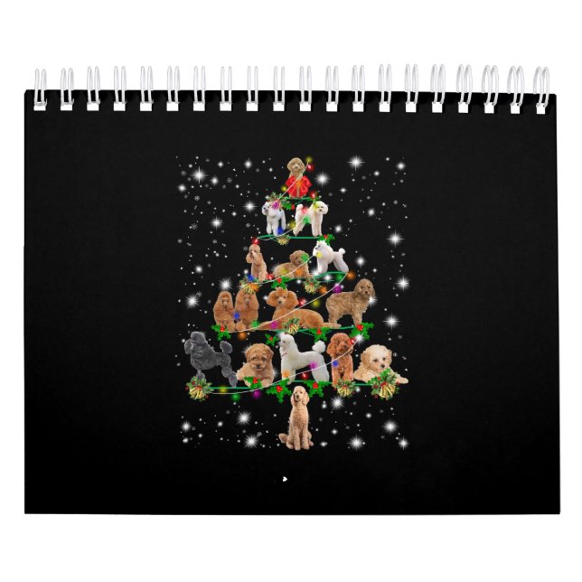 Poodle Weihnachtsbaum abgedeckt durch Blitzlicht Kalender (Titelbild)