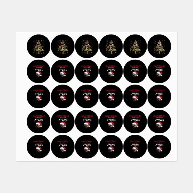 Poodle Weihnachtsbaum bedeckt durch Blitzlicht Etiketten (Blatt)