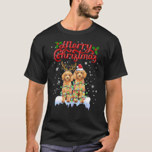 Poodle Weihnachtsbeleuchtung passt Familie Xmas Hu T-Shirt