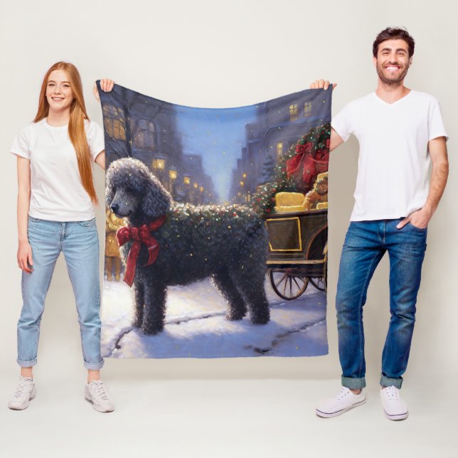 Poodle Weihnachtsfeiertag Fleecedecke (Beispiel)