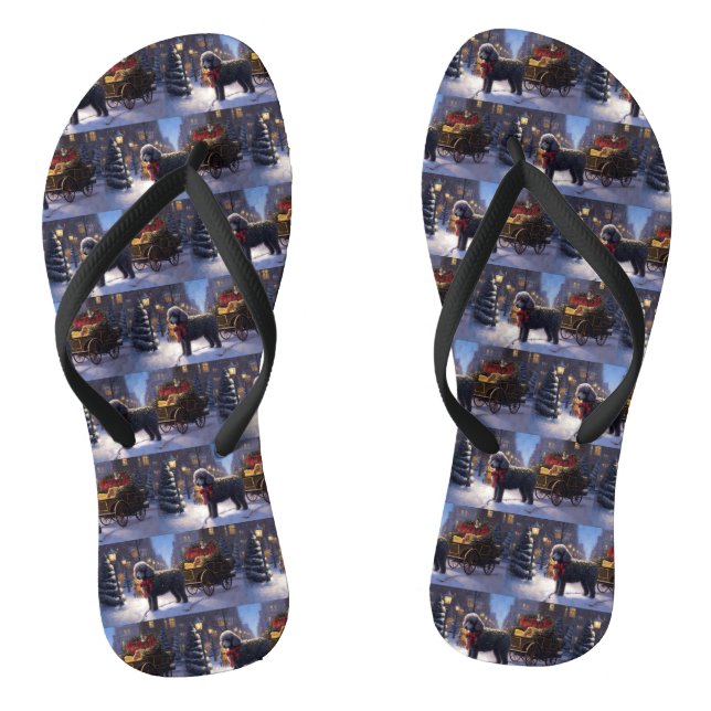 Poodle Weihnachtsfeiertag Flip Flops (Fußbett)