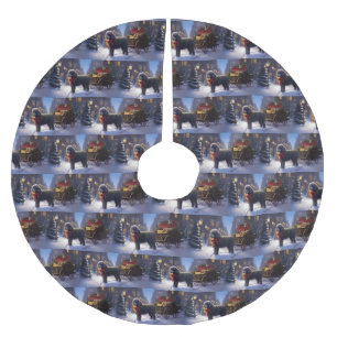 Poodle Weihnachtsfeiertag Polyester Weihnachtsbaumdecke