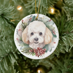 Poodle Weihnachtsfest Keramik Ornament