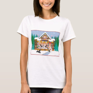 Poodle Weihnachtsgeschäft Leckerei Urlaub T-Shirt
