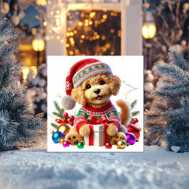 Poodle Weihnachtsgeschenk Feiertagskarte