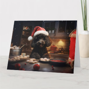 Poodle Weihnachtskost Feiertag Karte