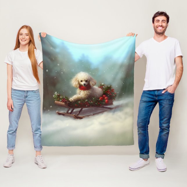 Poodle Weihnachtsschnee Winter Fleecedecke (Beispiel)