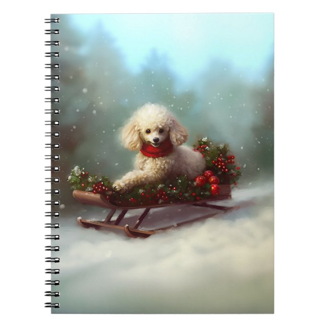 Poodle Weihnachtsschnee Winter Notizblock (Vorderseite)