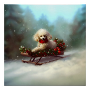 Poodle Weihnachtsschnee Winter Poster