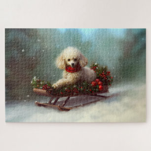Poodle Weihnachtsschnee Winter Puzzle