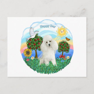 Poodle (weiß #14) postkarte