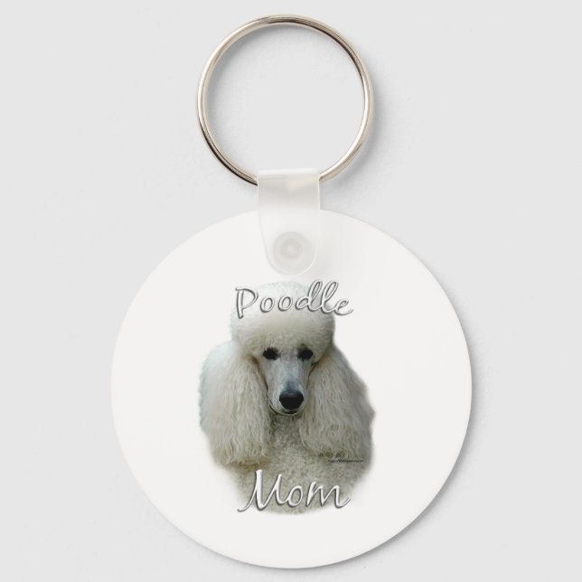 Poodle (weiß) Mama 2 Schlüsselanhänger (Vorderseite)