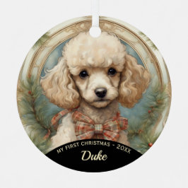 Poodle Welpe First Christmas Metal Ornament Aus Metall
