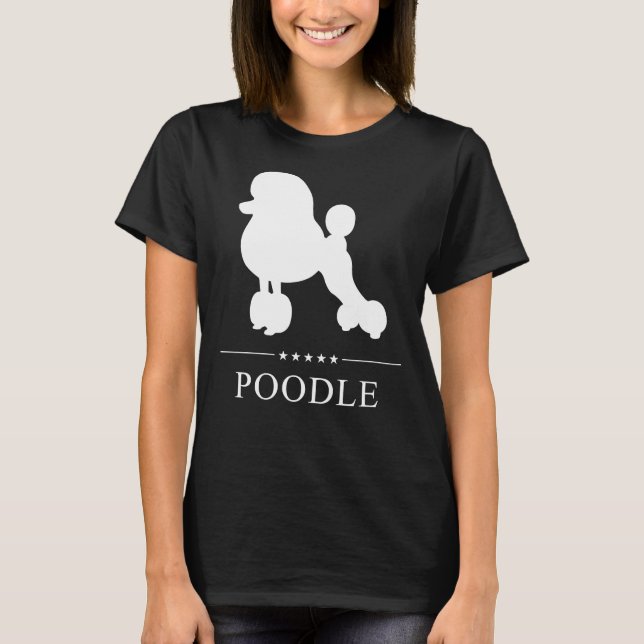 Poodle White Silhouette T-Shirt (Vorderseite)