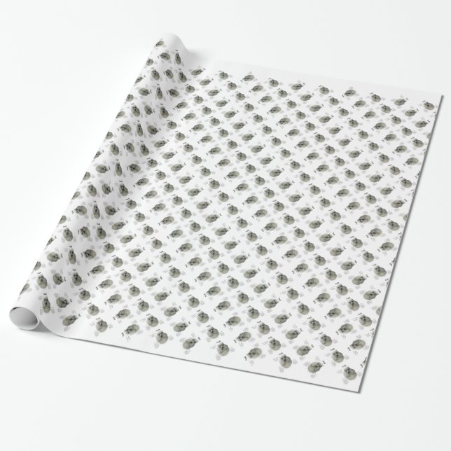 Poodle (wht) History Design Geschenkpapier (Ungerollt)