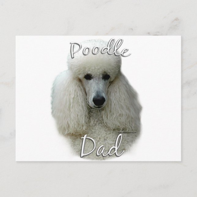 Poodle (wht) Vater 2 Postkarte (Vorderseite)