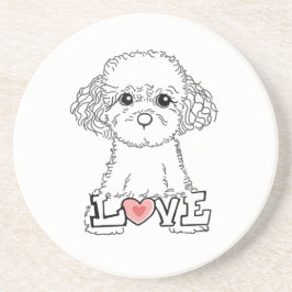 Poodle with Love Getränkeuntersetzer