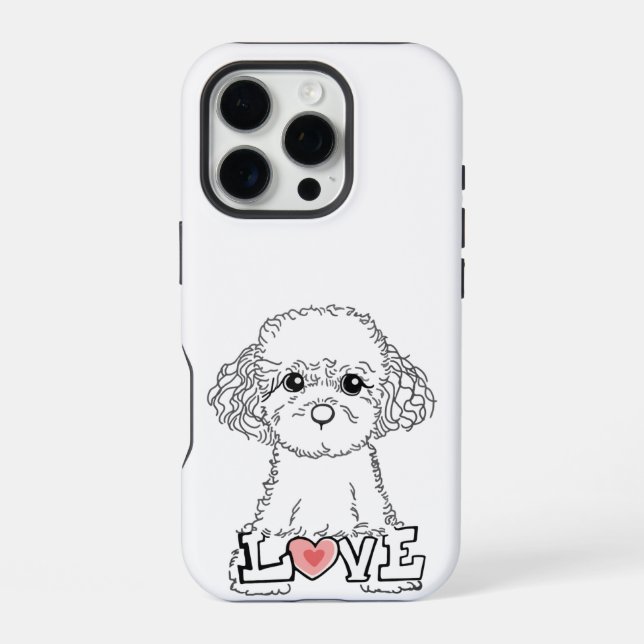 Poodle with Love Phonecase iPhone Hülle (Rückseite)
