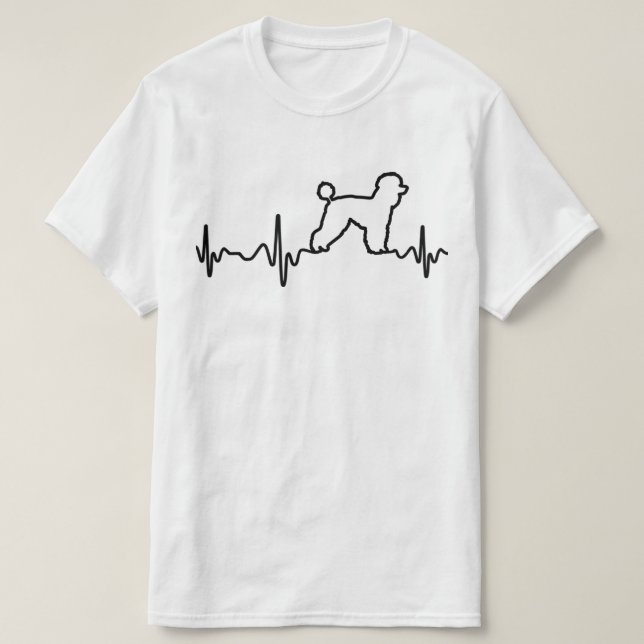 Poodle Zuhause Heartbeat T-Shirt (Design vorne)