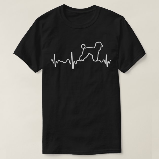 Poodle Zuhause Heartbeat T-Shirt (Design vorne)