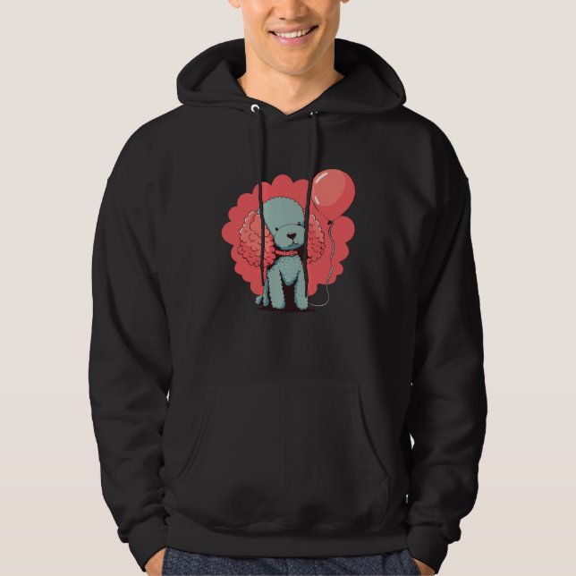 Poodledog with balloondecoration  Poodle Hoodie (Vorderseite)
