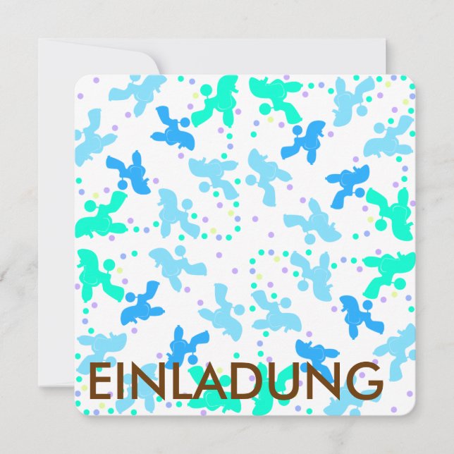 Poodles blaues Punktmuster (Vorderseite)