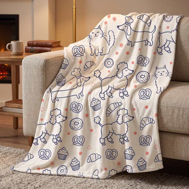 Poodles Dachshunds & Donuts Fleecedecke (Von Creator hochgeladen)