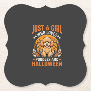 Poodles Halloween Mädchen Hunde Liebhaber Design_1 Untersetzer