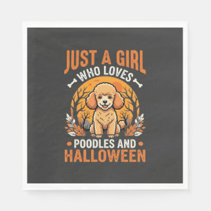 Poodles Halloween Mädchen Hundeliebhaber Design_1 Serviette