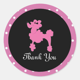 Poodles in Paris Rosa-Rundsticker-Siegel Runder Aufkleber