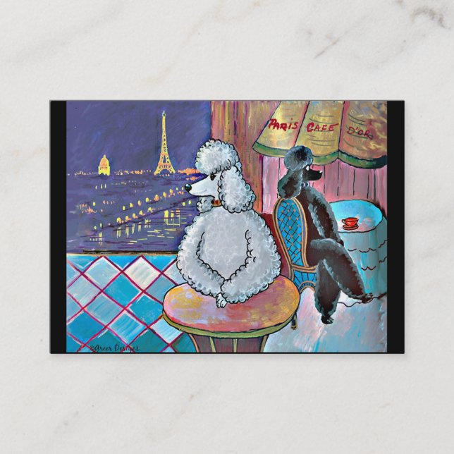 Poodles Paris Café Business Card Visitenkarte (Vorderseite)