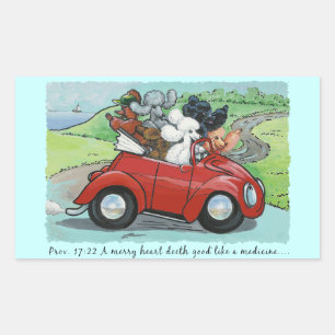 Poodles Retro Scripture Stickers Gift Tags