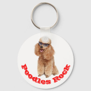 Poodles Rock! Apricot Miniature Poodle Welpenhund Schlüsselanhänger