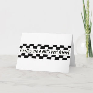 Poodles sind die beste Freundin eines Mädchens Karte