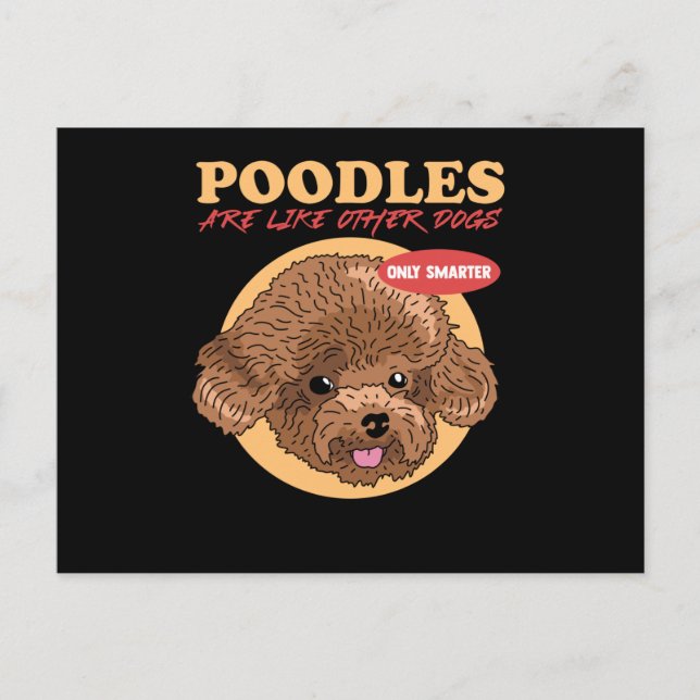 Poodles sind schlauer Hundebesitzer Poodle Postkarte (Vorderseite)