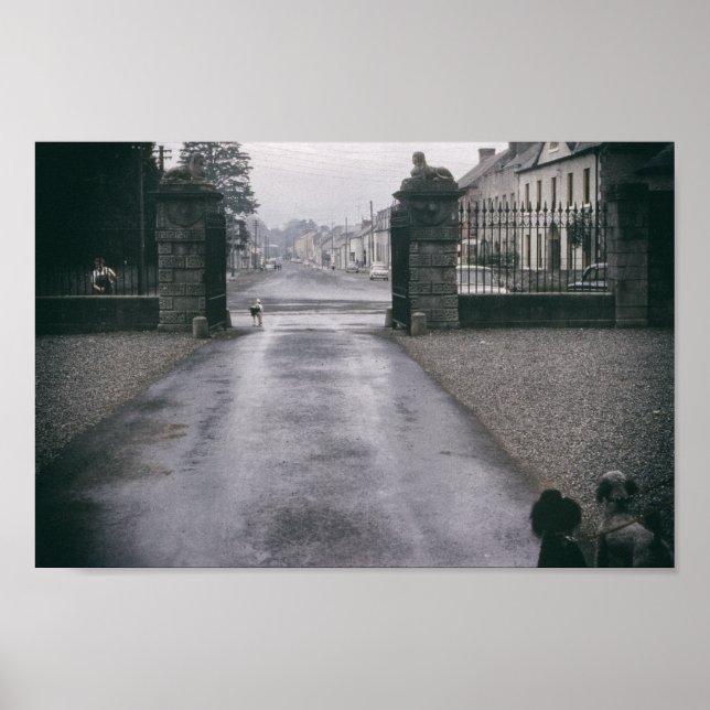 Poodles Vintag Inspiriert Town Niedlich Poodle Dog Poster (Vorne)