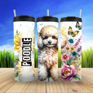 Poodle's Watercolor Garden Thermosbecher