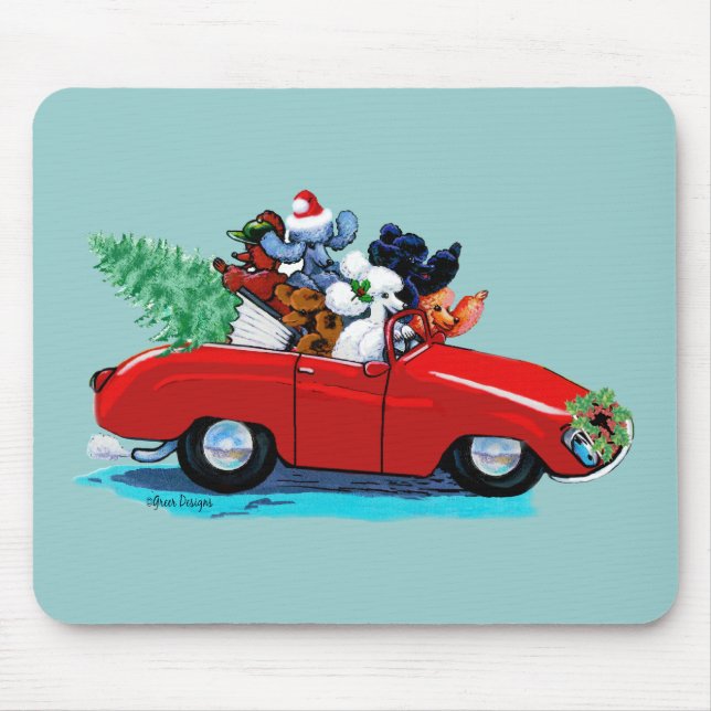 Poodles Weihnachtsfest Mousepad (Vorne)