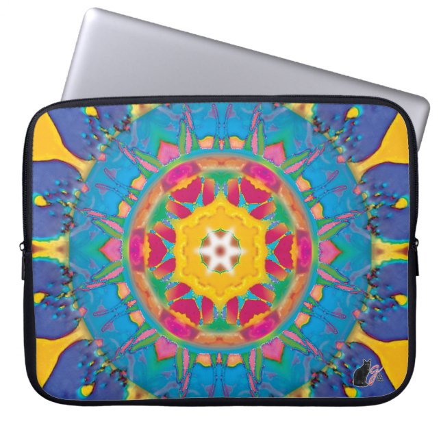 Poof Ball Kaleidoskop Laptop Sleeve (Vorderseite)