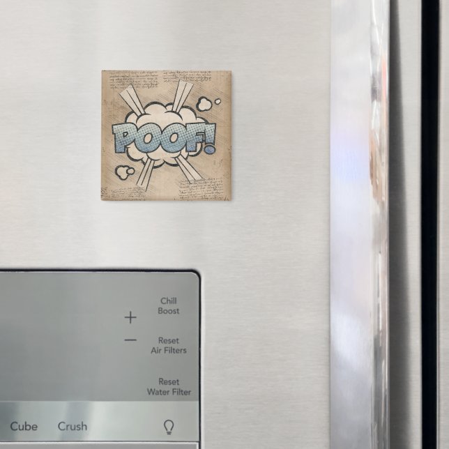 POOF! Vintages Comic Buch Steampunk Pop Kunst Magnet (In Situ (Kühlschrank))